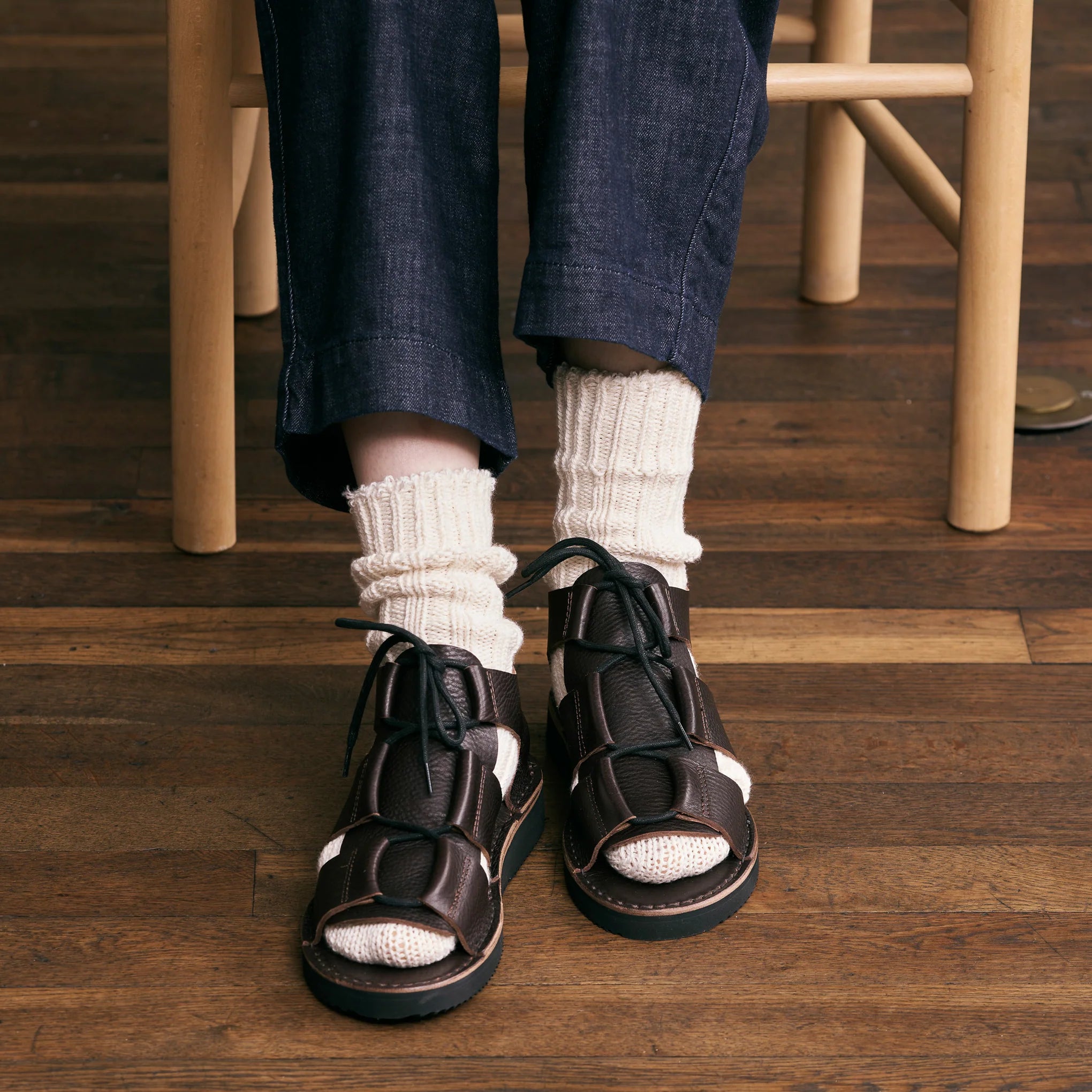 Organic Cotton Low Gauge Socks in Natural